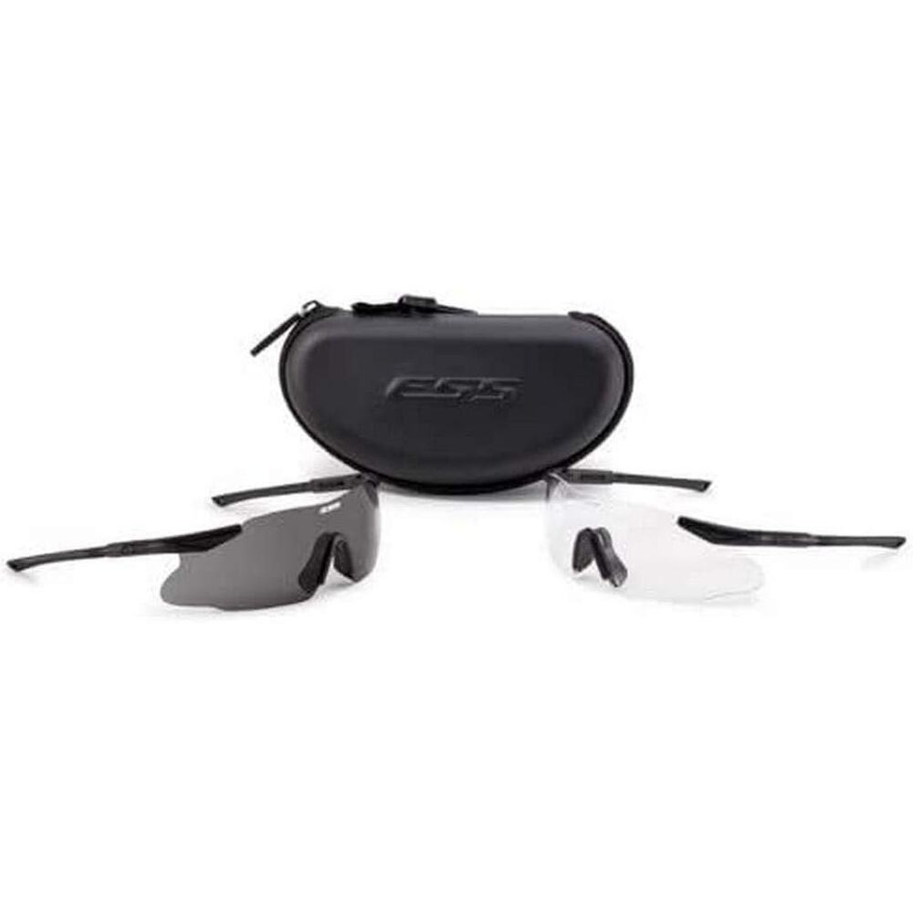 ESS EE9034 Crossblade Sunglasses 2 Black Frames, Smoke Gray/Clear/Hi-Def
